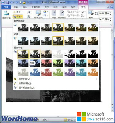 ΪWord2010ĵͼƬɫ